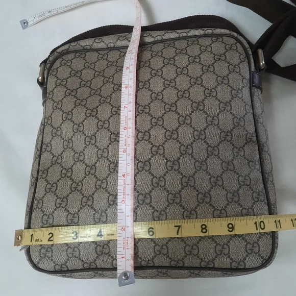 Authentic Gucci GG Supreme monogram canvas message Crossbody bag - Picture 11 of 16